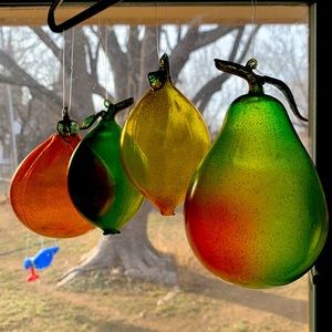 Vintage Blown Glass Fruit Hanging Decor